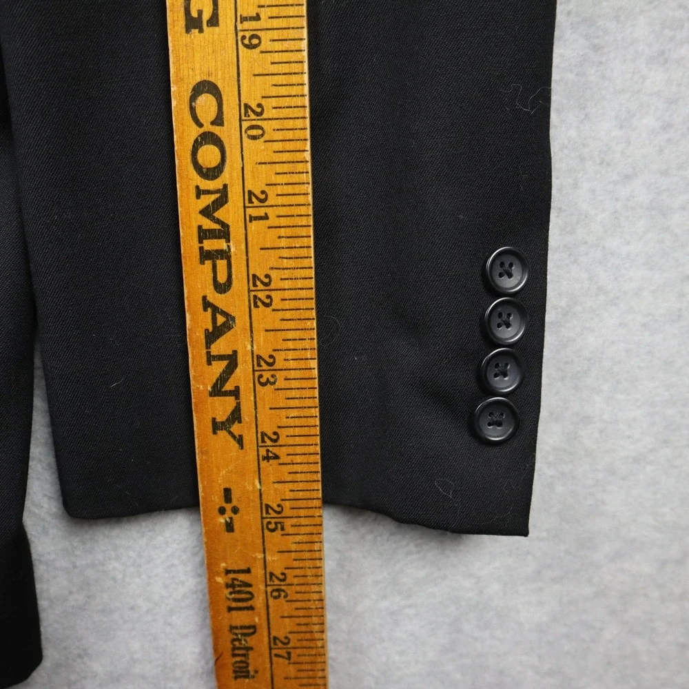 Pronto Uomo Blazer Mens 44R Platinum Black Wool Two-Button Solid Regular Fit